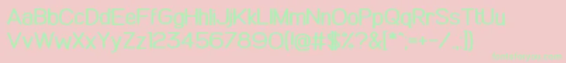 ComicKhazi-Schriftart – Grüne Schriften auf rosa Hintergrund
