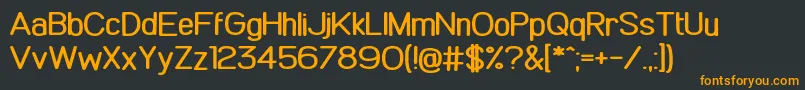 フォントComicKhazi – 黒い背景にオレンジの文字