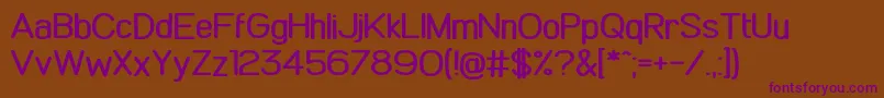 ComicKhazi-fontti – violetit fontit ruskealla taustalla