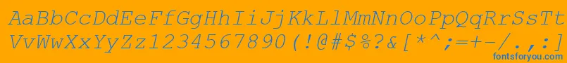 CarrierItalicItalic Font – Blue Fonts on Orange Background