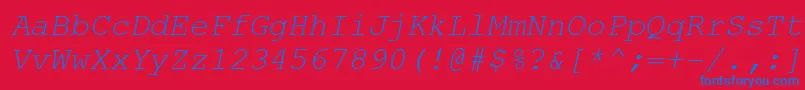 CarrierItalicItalic Font – Blue Fonts on Red Background