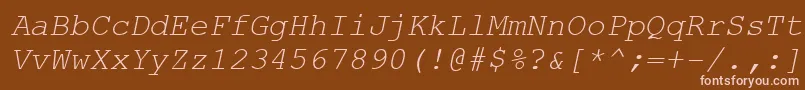 フォントCarrierItalicItalic – 茶色の背景にピンクのフォント