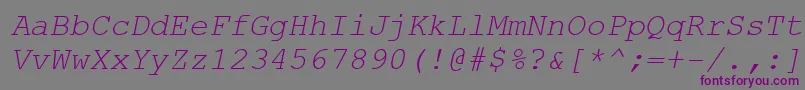Шрифт CarrierItalicItalic – фиолетовые шрифты на сером фоне