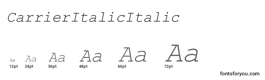 Размеры шрифта CarrierItalicItalic
