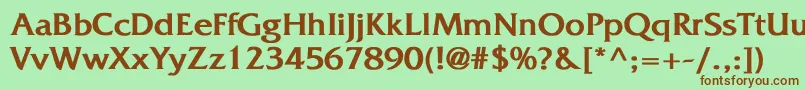 WhitethorningBold Font – Brown Fonts on Green Background