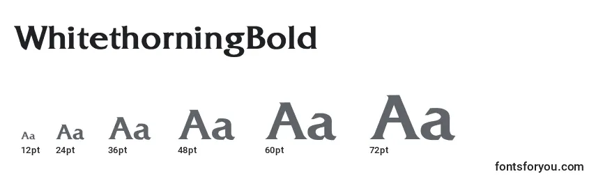 WhitethorningBold Font Sizes