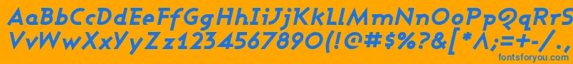 フォントAshbebi – オレンジの背景に青い文字