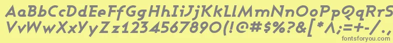 フォントAshbebi – 黄色の背景に灰色の文字