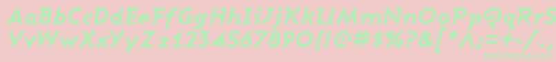 Ashbebi Font – Green Fonts on Pink Background