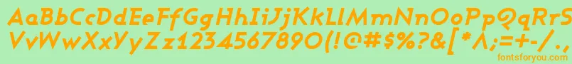 Ashbebi Font – Orange Fonts on Green Background