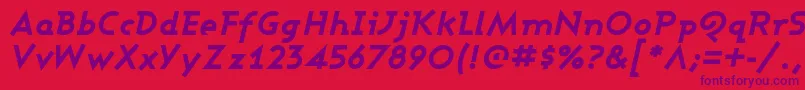 Ashbebi Font – Purple Fonts on Red Background