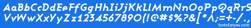 フォントAshbebi – 青い背景に白い文字