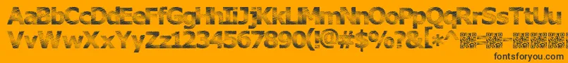 Plutonium-Schriftart – Schwarze Schriften auf orangefarbenem Hintergrund