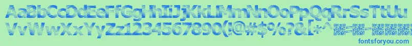 Plutonium Font – Blue Fonts on Green Background