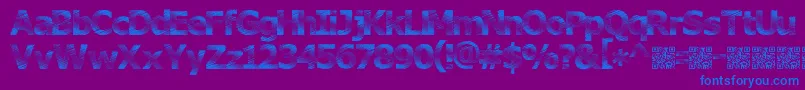 Plutonium Font – Blue Fonts on Purple Background