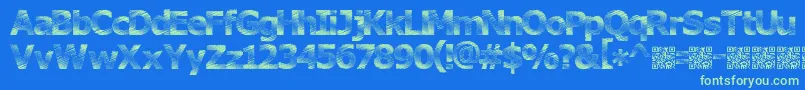 Plutonium Font – Green Fonts on Blue Background