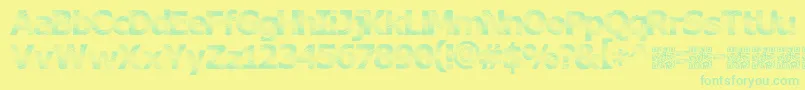 Plutonium Font – Green Fonts on Yellow Background