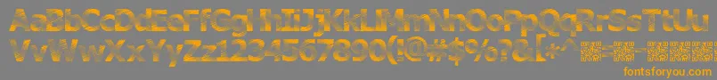 Plutonium-Schriftart – Orangefarbene Schriften auf grauem Hintergrund