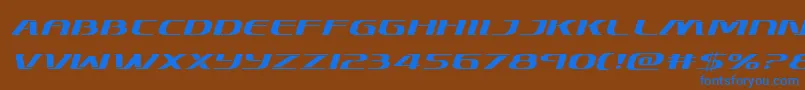 Skymarshalexpandital Font – Blue Fonts on Brown Background