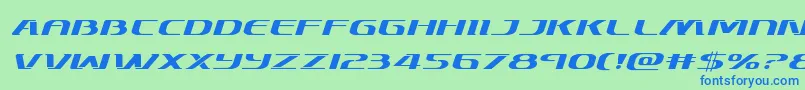 Skymarshalexpandital Font – Blue Fonts on Green Background