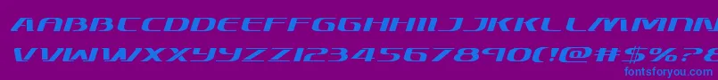 Skymarshalexpandital Font – Blue Fonts on Purple Background