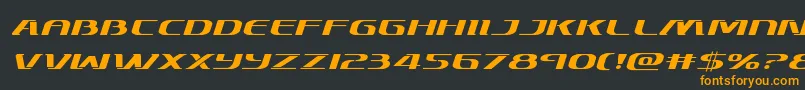 フォントSkymarshalexpandital – 黒い背景にオレンジの文字