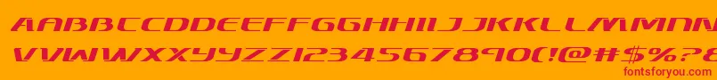 Skymarshalexpandital-Schriftart – Rote Schriften auf orangefarbenem Hintergrund