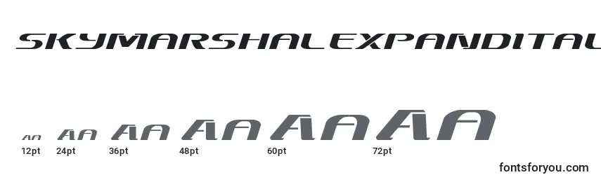 Размеры шрифта Skymarshalexpandital