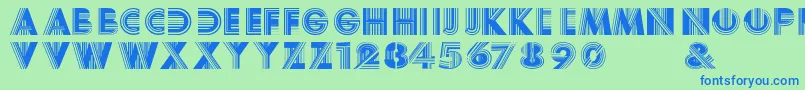 BoyracerRegular Font – Blue Fonts on Green Background