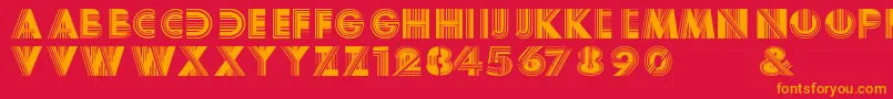 Fonte BoyracerRegular – fontes laranjas em um fundo vermelho
