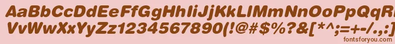 HelveticaroundedltstdBlko Font – Brown Fonts on Pink Background