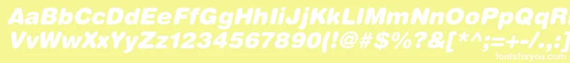 HelveticaroundedltstdBlko Font – White Fonts on Yellow Background