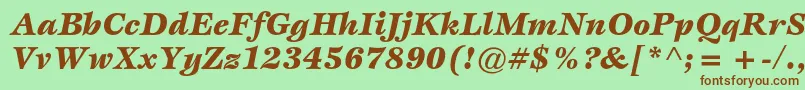 Fonte EspritstdBlackitalic – fontes marrons em um fundo verde