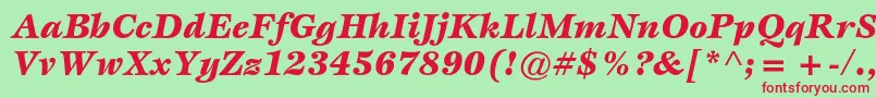 EspritstdBlackitalic Font – Red Fonts on Green Background