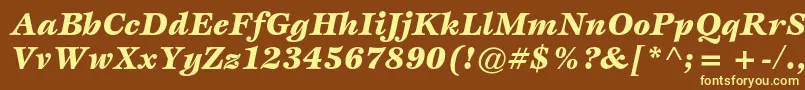 EspritstdBlackitalic-fontti – keltaiset fontit ruskealla taustalla