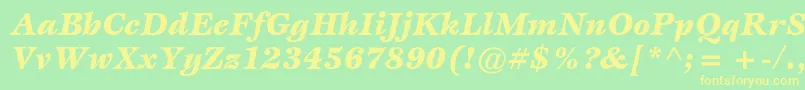 EspritstdBlackitalic Font – Yellow Fonts on Green Background