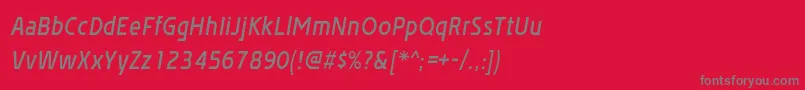 フォントAffluentdemiboldItalic – 赤い背景に灰色の文字