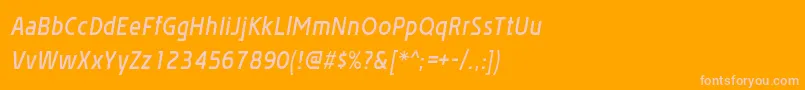 AffluentdemiboldItalic-Schriftart – Rosa Schriften auf orangefarbenem Hintergrund