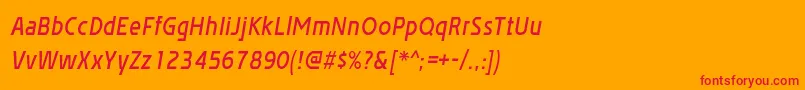 フォントAffluentdemiboldItalic – オレンジの背景に赤い文字