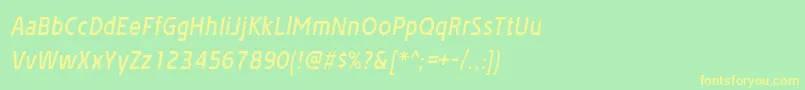 AffluentdemiboldItalic Font – Yellow Fonts on Green Background