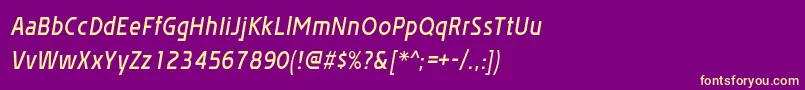 AffluentdemiboldItalic Font – Yellow Fonts on Purple Background
