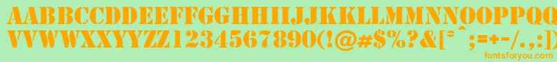 Cargo Font – Orange Fonts on Green Background