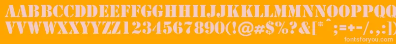 Czcionka Cargo – różowe czcionki na pomarańczowym tle