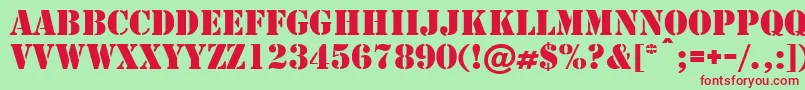 Cargo Font – Red Fonts on Green Background