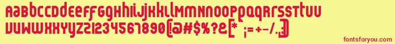Reflexblack Font – Red Fonts on Yellow Background