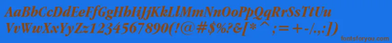 Garambci Font – Brown Fonts on Blue Background