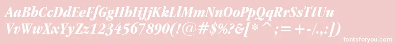 Garambci-Schriftart – Weiße Schriften auf rosa Hintergrund
