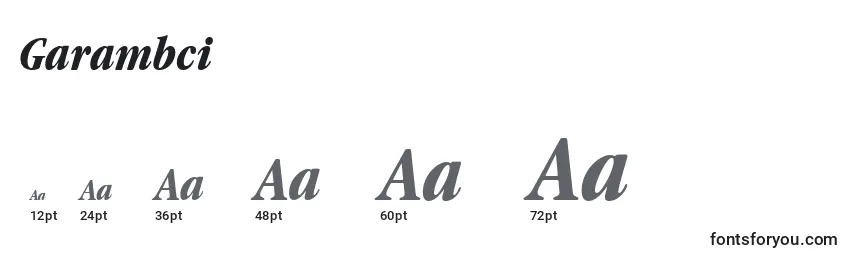 Garambci Font Sizes
