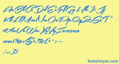 SouthernairePersonalUseOnly font – Blue Fonts On Yellow Background