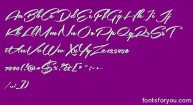 SouthernairePersonalUseOnly font – Green Fonts On Purple Background